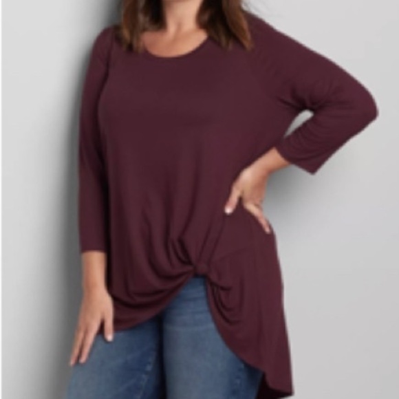 Lane Bryant Tops - Lane Bryant ORANGE Side Knot Tunic Tee Size 22/24